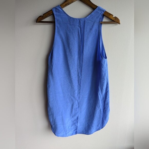 Wilfred 100% Silk Cress-Cross Open Back Blue Tank Top Womens Size S Fairy Grunge - Picture 2 of 8